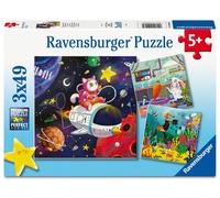 Kinderpuzzle 3x49 Teile - Tierwissenschaftler