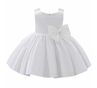 Kinderroman Blumenmädchen Bowknot Tutu Kleid für Kinder Baby Hochzeit Brautjungfer Geburtstagsfeier Festzug formelle Kleider Kleinkind erste Taufe Taufkleid Maxi Mädchen, Blanc., 12-13 ans