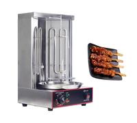 Kindevieft Machine Commerciale Shawarma 3000 W, Machine Doner Kebab, Four à RôTissoire Vertical, Machine à RôTissoire Gyroscopique, Gril Vertical éLectrique avec 2 BrûLeurs pour Viande De Poulet