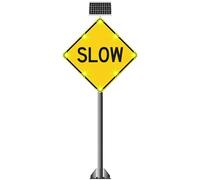 Kindevieft Panneau Avertissement Lumineux Solaire pour Circulation Piétonne - Signal LED Clignotant Anti-Intempéries en Aluminium Réfléchissant - Parfait Rues, Écoles, Chantiers 24in