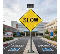 Kindevieft Panneau de signalisation Clignotant à LED Solaire - Panneau de ralentissement Lumineux avec Accessoires d'installation et Film réfléchissant de qualité Professionnelle 32in