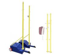 Kindevieft Poteaux de Badminton avec Filet pour Adultes et Enfants, Base Stable avec roulettes et Filet, pour l'intérieur et l'extérieur, écoles et Jardins.