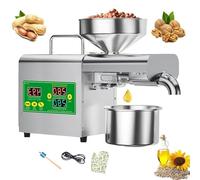 Kindevieft Presse à Huile électrique, Machine d'extraction d'huile en Acier Inoxydable de 820 W, température réglable de 40 à 300 °C, pour arachides, graines de sésame, Colza, graines de thé 220V