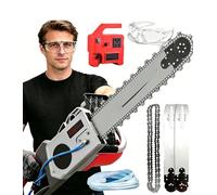 Kindevieft Tronçonneuse de Chantier pour Béton et Granit, Coupe 35CM/48CM, 2 Guides et 2 Chaînes Inclus, Pompe à Eau Intégrée CE 48CM(18.9in