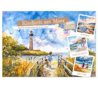 Kindheit am Meer - Barfuß und glücklich durch den Sand (Wandkalender 2026 DIN A2 quer), CALVENDO Monatskalender: Ein liebevoll gestalteter ... Sonne, Freiheit und barfüßiger Abenteuer.