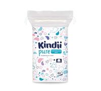 Kindii Cotons Pads Carrés pour Bébé - 60 Pièces - 100% Coton, Grands Carrés pour Peau Sensible, Doux, Bords Souples, Sans Effilochage
