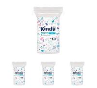 Kindii Tampons Carrés pour Bébé - (1x60 Pièces) Tampons de Coton - 100% coton, grands carrés pour peau sensible, doux, bords souples, sans effilochage - 60 Pièces (Lot de 4)