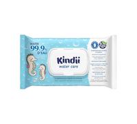 Kindii Water Care - Lingettes Humides Bébé, 60 unités, 100% Viscose, 99,9% Eau, Extrait de Pamplemousse, 150 × 200 mm, Pour Nouveau-Nés, non parfumées - Peaux Sensibles