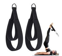 KINDLUME 2 Pièces Sangles De Pilates, Sangle Musculation à Double Boucle, Épaisseur Confortable Avec Anneau En d, pour Bande De Resistance Musculation, Entraînement à Domicile, Sangle De Tirage