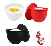 KINDLUME 3 Pièces Doublure Silicone pour Batteur, Bol Mélangeur Silicone, Batteur Socle Accessoires, Accessoires pour Mixeur, Remplaçable 5QT avec Couvercles, pour Pâtisserie, Cuisine