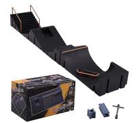 KINDLUME Finger Skate, Rampe Skate Doigt, Mini Skate Park, Finger Skate Park, Kit Complet Modulable 6 Rampe, pour Entraînement, Jeu Créatif, Cadeau Enfant