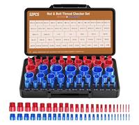 KINDLUME Jauge de Filetage pour Boulons et Écrous, 52 Pièces Testeur de Filetage Mâle et Femelle (28 Pouces & 24 Métriques), Coffret de Rangement pour Réparation Auto et Bricolage