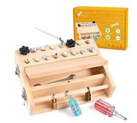 KINDLUME Planche d'Activités Sensorielle en Bois, Méthode Montessori avec Tournevis et Écrous, Matériel Sensoriel pour Le Développement de la Motricité Fine, Cadeau de Stimulation Pratique