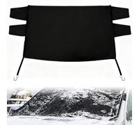 KINDLUME Protection Pare Brise Hiver, Bache Protection Voiture, Tissu Oxford 600D avec 4 Bandes Élastiques à Crochets pour Protection contre le Givre, la Neige et les Rayons du Soleil en Stationnement