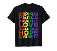 Kindness Equality Love LGBTQ Rainbow Flag Gay Pride Ally T-Shirt