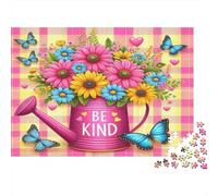 Kindness Flower Pot Puzzle 1000 Pieces Cadeau Unique Jeu Éducatif Challenge Toy À De Qualité Supérieure Peinture Art pour Adultes Enfants 38x26cm/1000pcs