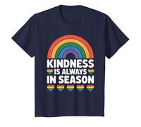 Kindness is Always in Season Arc-en-Ciel T-Shirt, Enfant, Bleu Marine, 4 Ans