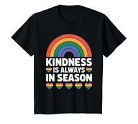 Kindness is Always in Season Arc-en-Ciel T-Shirt, Enfant, Noir, 3 Ans