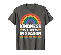 Kindness is Always in Season Arc-en-Ciel T-Shirt, Homme, Asphalte, M