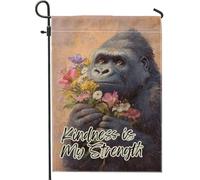 Kindness is My Strength Drapeau d'été en toile de jute pour jardin, décoration d'intérieur pastel, bannière de jardin, drapeau de cour double face en toile de jute, décoration de pelouse extérieure