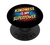 Kindness is My Superpower Anti Bullying Be Kind Comic Kids PopSockets PopGrip Adhésif