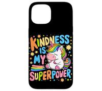 Kindness is My Superpower Be Kind Licorne Anti-Intimidation pour Enfants Coque pour iPhone 15