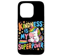 Kindness is My Superpower Be Kind Licorne Anti-Intimidation pour Enfants Coque pour iPhone 15 Pro