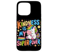 Kindness is My Superpower Be Kind Licorne Anti-Intimidation pour Enfants Coque pour iPhone 15 Pro Max
