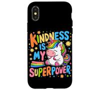 Kindness is My Superpower Be Kind Licorne Anti-Intimidation pour Enfants Coque pour iPhone X/XS