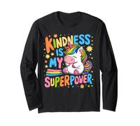 Kindness is My Superpower Be Kind Licorne Anti-Intimidation pour Enfants Manche Longue