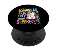 Kindness is My Superpower Be Kind Licorne Anti-Intimidation pour Enfants PopSockets PopGrip Adhésif