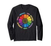 Kindness Peace Equality Love Inclusion Hope Diversity Retro Manche Longue