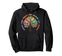 Kindness Peace Equality Love Inclusion Hope Diversity Retro Sweat à Capuche