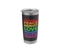 Kindness Peace Equality Love Rainbow Gay LGBT Pride Month Gobelet isotherme en acier inoxydable double paroi