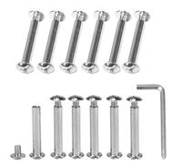 KINDPMA 160Pcs M4*28mm Vis de Connexion et Manchon Vis de Liaison en Acier Inoxydable Phillips Vis de Raccordement Connecteur d'armoire Connecteur Fileté Vis d'Assemblage pour Meubles Poignée Porte