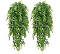 KINDPMA 2PCS Plantes Vigne Suspendue, Plante Artificielle Plante Tombante Fougère de Boston Plantes Vigne Suspendue pour Intérieur Extérieur Jardin Mariage