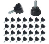 KINDPMA 30pcs Vis à Poignée Boutons de Serrage M4 x 10mm Vis de Fixation à Tête Ronde en Plastique