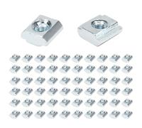 KINDPMA 60 Pièces M3 Écrous à Fente Écrou à Rainure en T Acier Carbone Écrou Coulissant pour Rail à Rainure en T pour Fente D'extrusion de Profilé en Aluminium Série 20