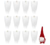 KINDPMA Lot de 12 Barbe De Gnome barbes naines pré-découpées en fausse avec boules en bois non finies barbes de lutin prédécoupées pour travaux manuels Noël Accessoires Barbe De Gnome