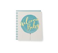 Kindred Carte de félicitations pour naissance de garçon avec inscriptions « Congratulations » et « Welcome Baby » - Bleu
