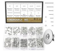 Kindroufly Assortiment de 562 vis à tête fraisée M2,5 x 4/6/8/10/12/16/20 mm en acier inoxydable 304, filetage entièrement machine