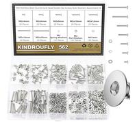 Kindroufly Assortiment de 562 vis à tête fraisée M2 x 4/6/8/10/12/16/20 mm en acier inoxydable 304, filetage entièrement machine