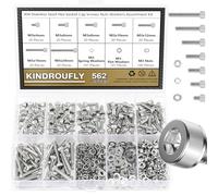Kindroufly Assortiment de 562 vis à tête hexagonale M3 x 4/6/8/10/12/16/20 mm en acier inoxydable 304, filetage entièrement machine