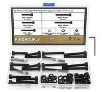 Kindroufly Lot de 82 vis à tête hexagonale M6 x 30/35/40/45/50 mm en alliage d'acier de qualité 12.9 Noir