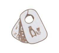 Kindsgard happaklat Lot de 3 bavoirs avec fermeture auto-agrippante - Facile à mettre et à enlever - Bavoir bébé - Lavables jusqu'à 40 °C, Animaux de la forêt marron, Taille unique
