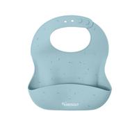 Kindsgut Bavoir bébé en silicone souple avec récupérateur, couleurs discrètes et modernes, pour le repas de bébé, arrose aquamarine