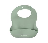 Kindsgut Bavoir bébé en silicone souple avec récupérateur, couleurs discrètes et modernes, pour le repas de bébé, pistache