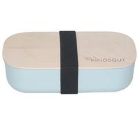 Kindsgut Lunch Box en bioplastique avec couvercle en bois de hêtre non verni, couleurs discrètes et beau design, aquamarine
