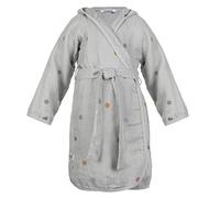 Kindsgut peignoir en mousseline pour petits enfants en 100% coton, idéal pour les voyages et la maison, pour après le bain, design simple et couleurs discrètes, points, 2-4 ans