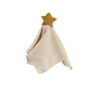 Kindsgut Tissu câlin, hochet, en coton, couleurs discrètes et design simple, idéal pour les voyages ou les câlins, joli cadeau de naissance, étoile